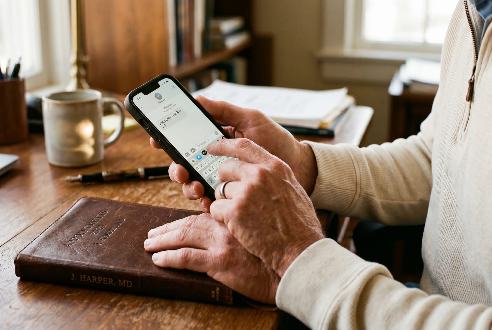 A physician sending a text message to a patient — direct communication at Integrative Health DPC